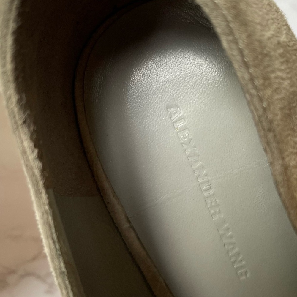 Alexander Wang Luisa Silver Suede Open Peep Toe High Heels 38 - Picture 9 of 9